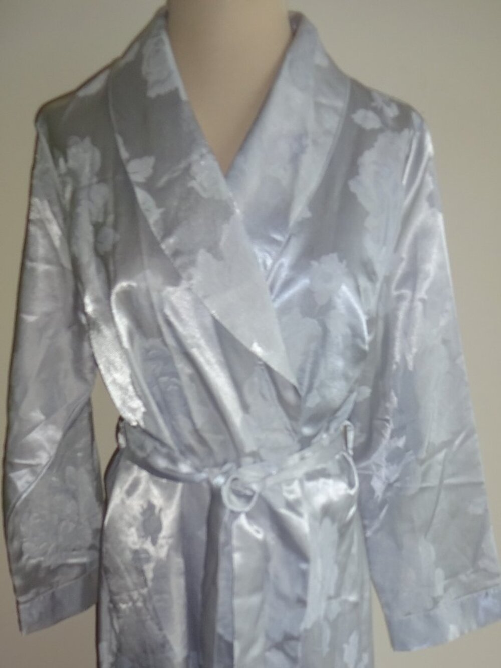 Vintage 1980s 1990s Italian Silver Grey Giusy Mode Milano Robe & Belt S M Italy
